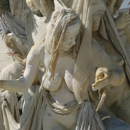 Cast figure of a woman dancing